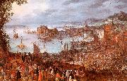 Jan Brueghel The Great Fish Market Sweden oil painting reproduction